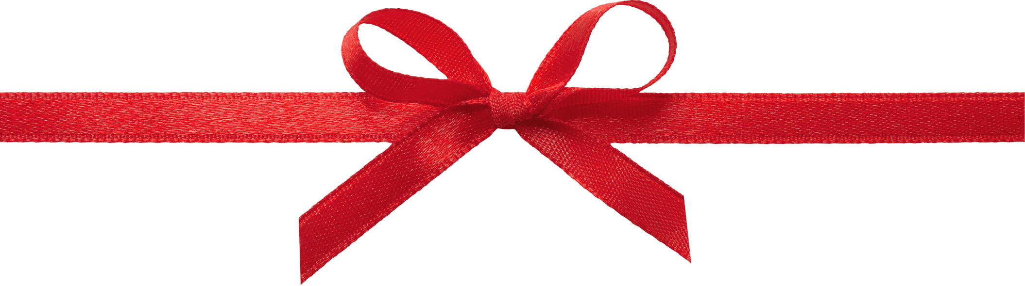 Red bow and ribbon line.